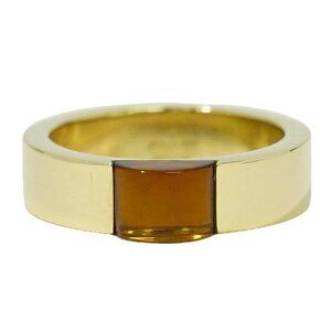 GUCCI Citrine Ring Band 750 Yellow Gold US 5 7.7g